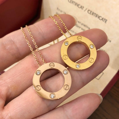 [⭐Reverie Jewels]LOVE NECKLACE 16MM 3 DIAMONDS