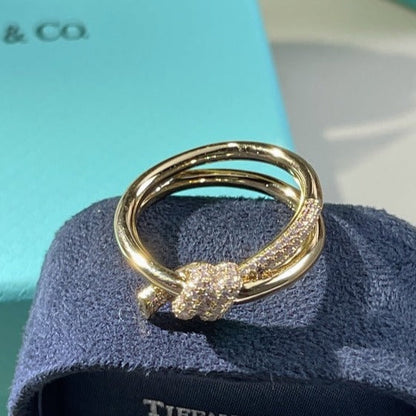 [Reverie Jewels]KNOT RING DOUBLE ROW GOLD DIAMOND