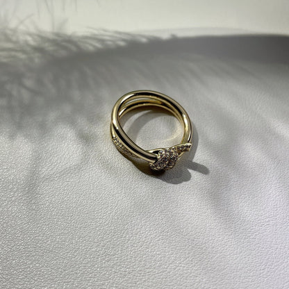 [Reverie Jewels]KNOT RING DOUBLE ROW GOLD DIAMOND