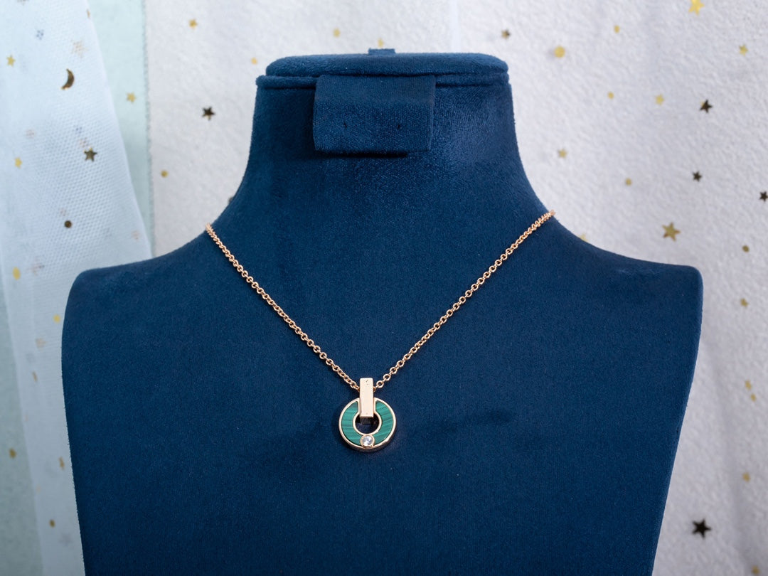 [⭐Reverie Jewels]GARI NECKLACE PINK GOLD MALACHITE