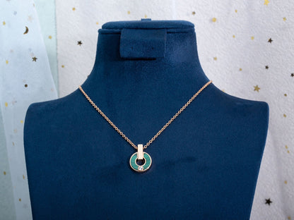 [⭐Reverie Jewels]GARI NECKLACE PINK GOLD MALACHITE