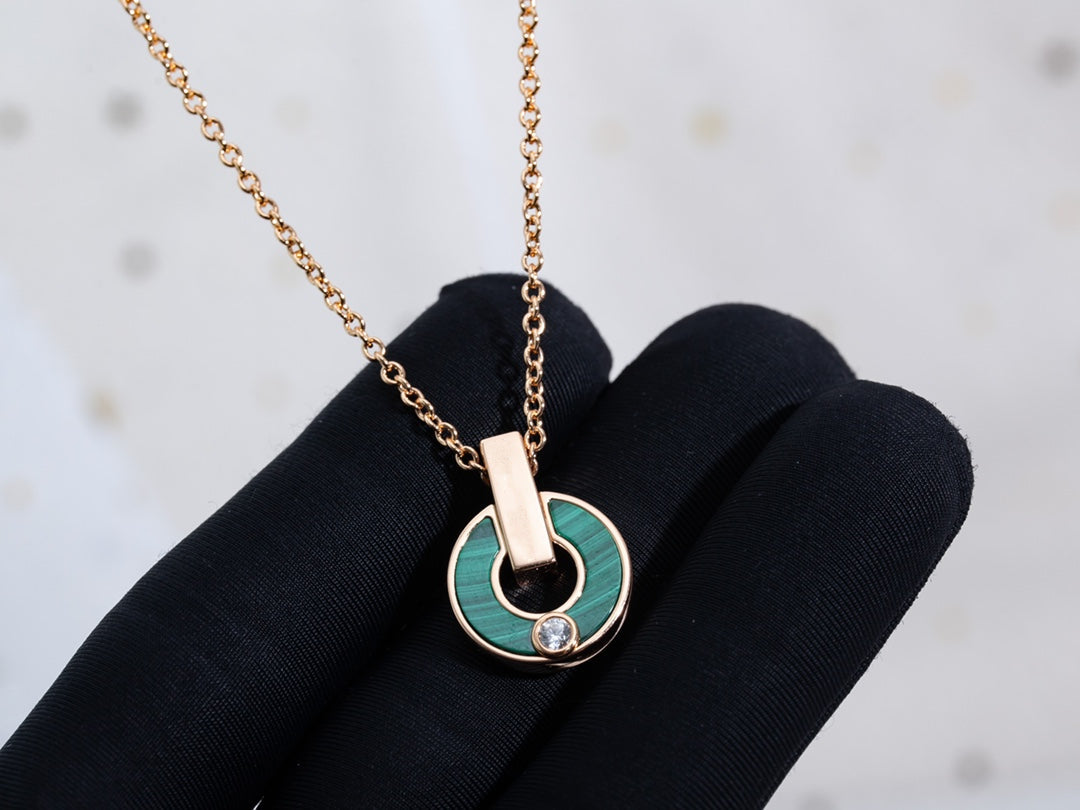 [⭐Reverie Jewels]GARI NECKLACE PINK GOLD MALACHITE