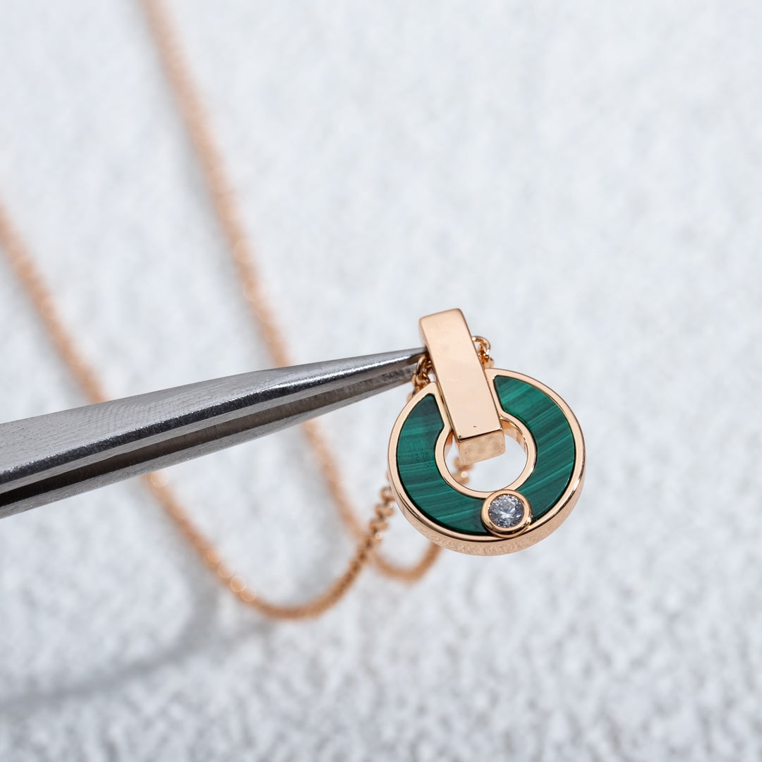 [⭐Reverie Jewels]GARI NECKLACE PINK GOLD MALACHITE