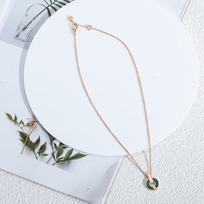 [⭐Reverie Jewels]GARI NECKLACE PINK GOLD MALACHITE