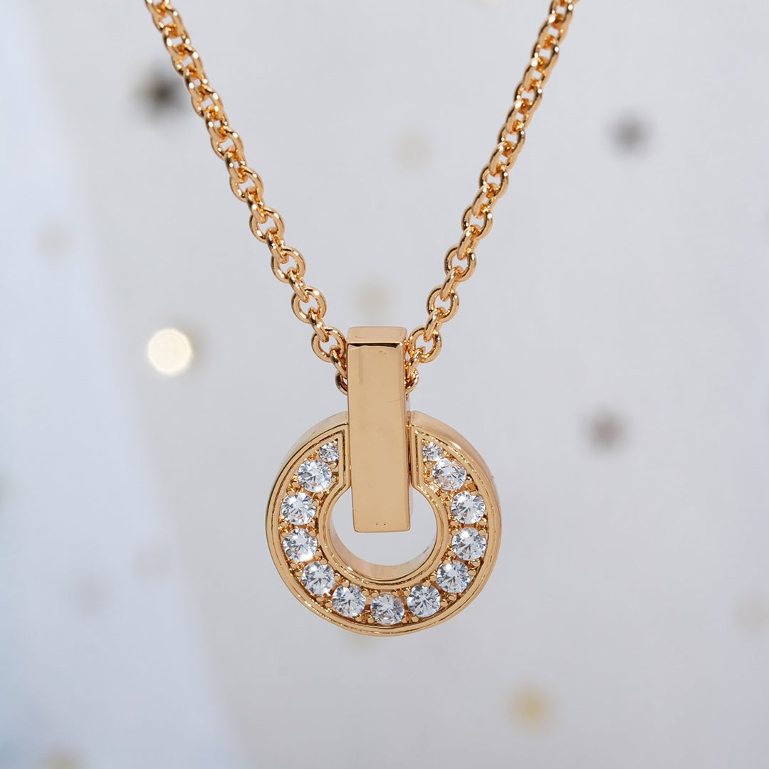[⭐Reverie Jewels]GARI NECKLACE PINK GOLD DIAMOND