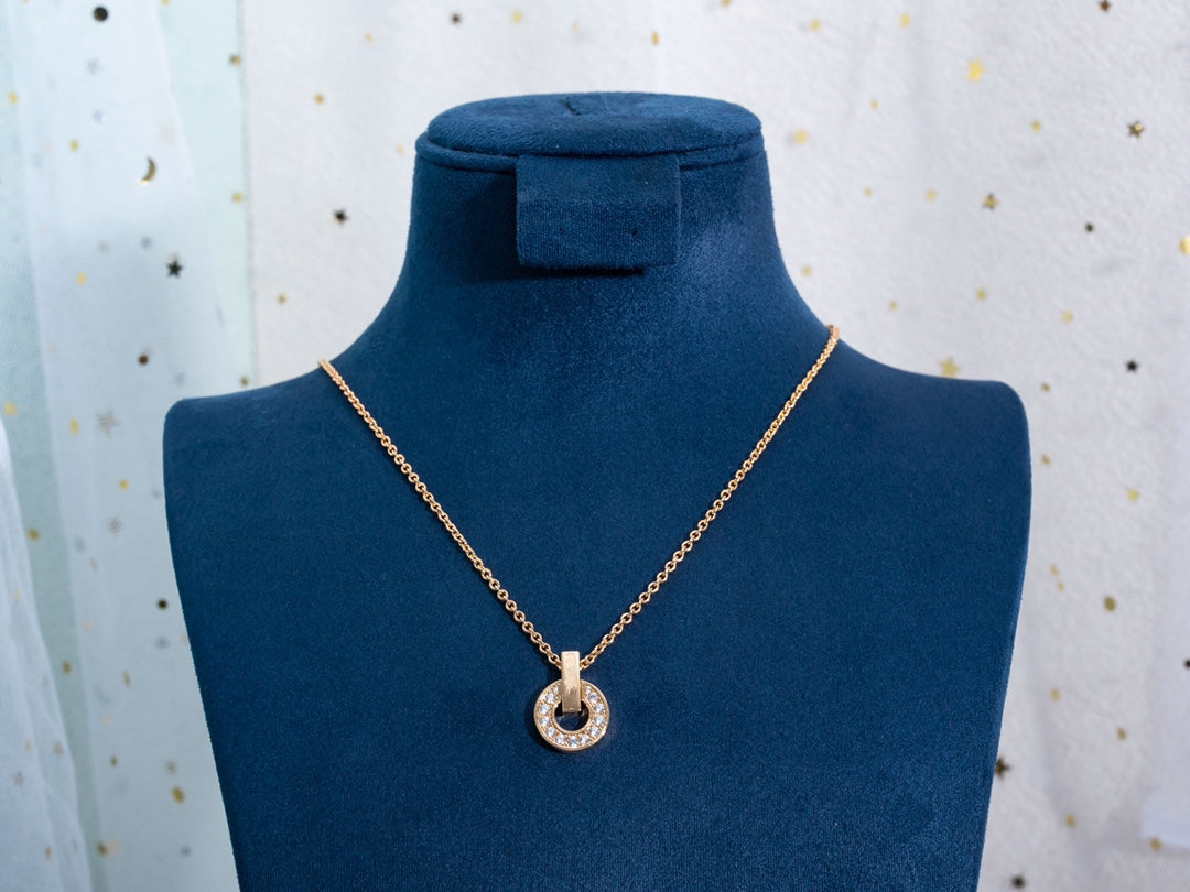 [⭐Reverie Jewels]GARI NECKLACE PINK GOLD DIAMOND