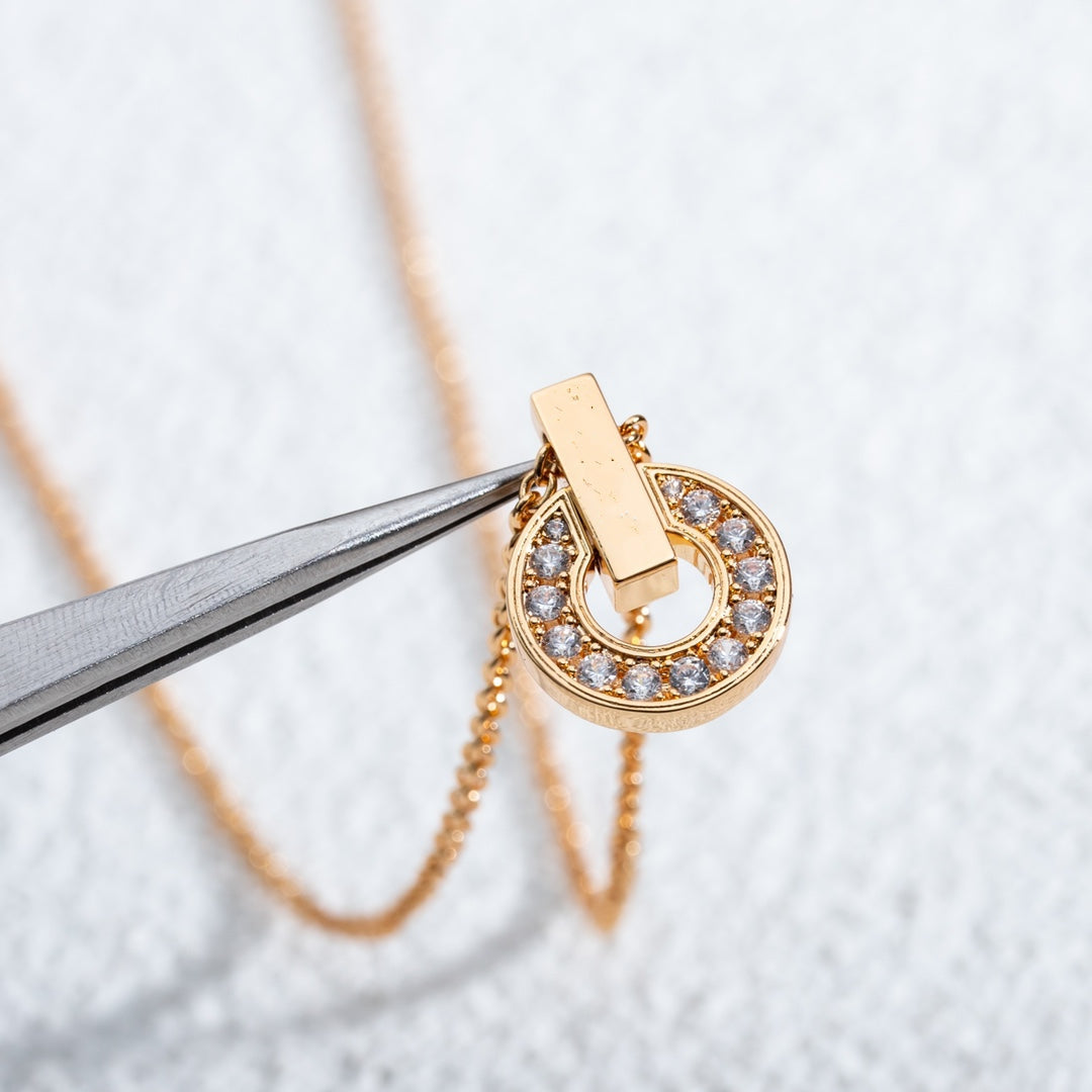 [⭐Reverie Jewels]GARI NECKLACE PINK GOLD DIAMOND