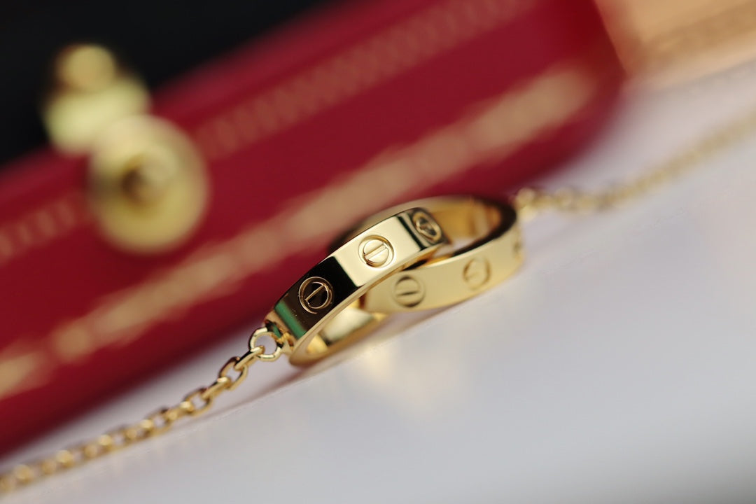 [⭐Reverie Jewels]LOVE NECKLACE DOUBLE RING GOLD