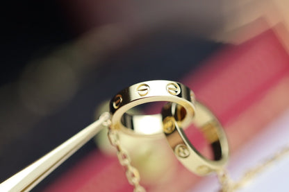 [⭐Reverie Jewels]LOVE NECKLACE DOUBLE RING GOLD