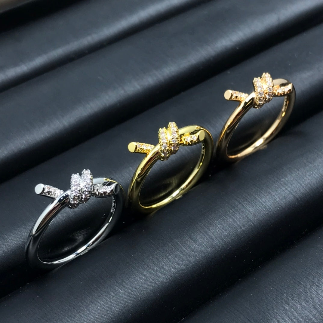 [Reverie Jewels]KNOT RING 1.2MM DIAMOND