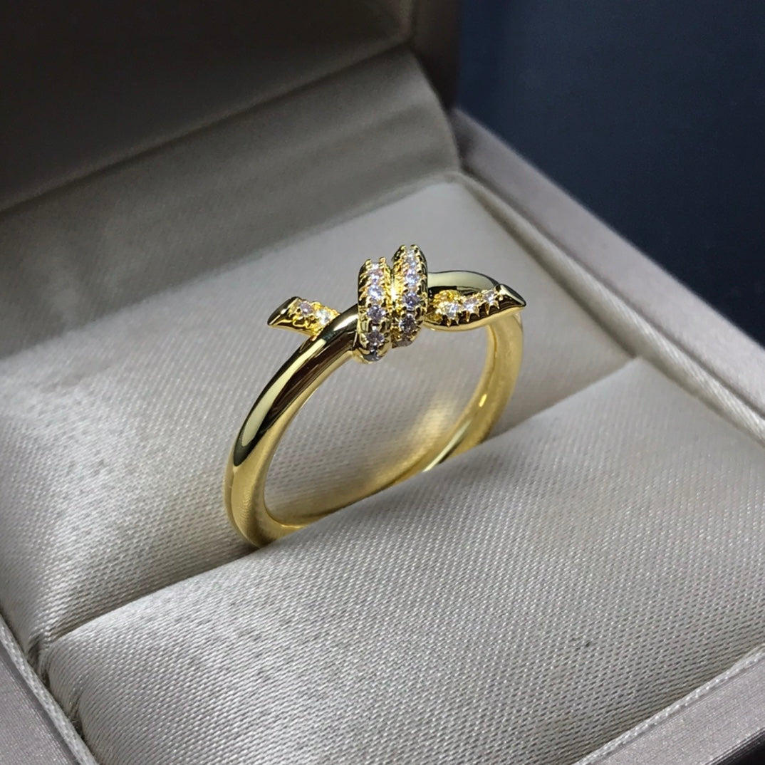 [Reverie Jewels]KNOT RING 1.2MM DIAMOND