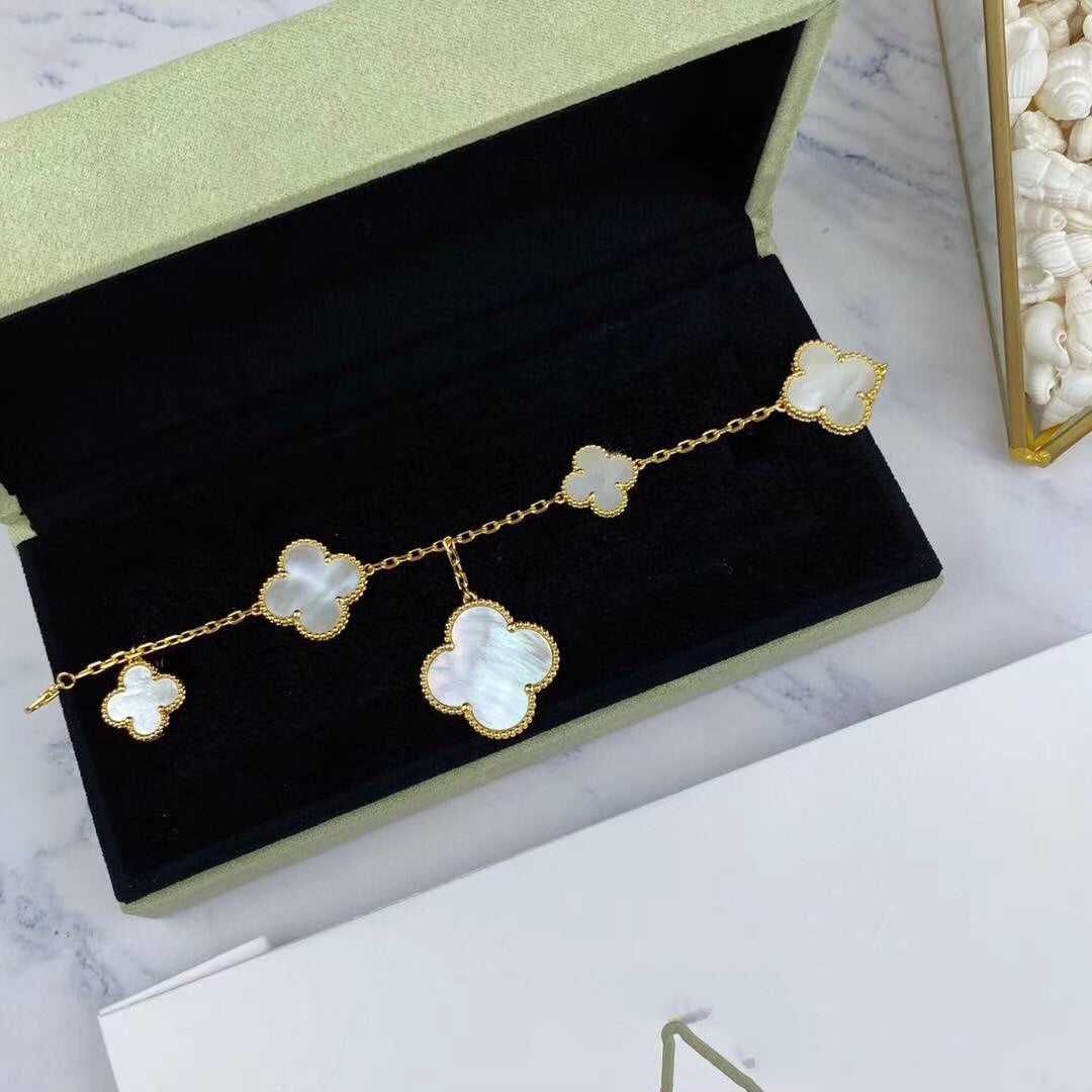 [⭐Reverie Jewels]MAGIC CLOVER MOP GOLD BRACELET 5 MOTIFS
