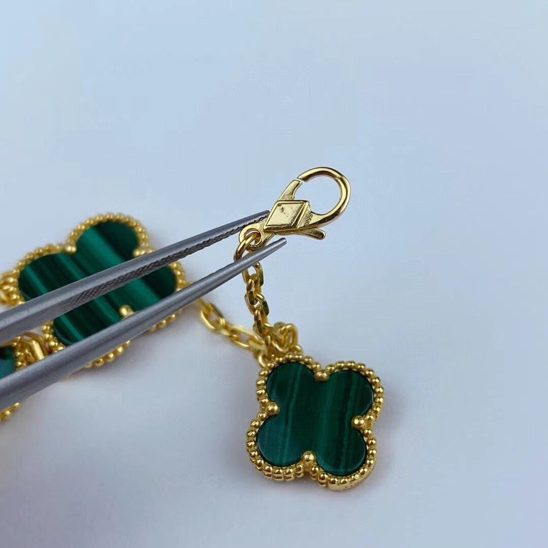 [⭐Reverie Jewels]MAGIC CLOVER MALACHITE GOLD BRACELET 5 MOTIFS