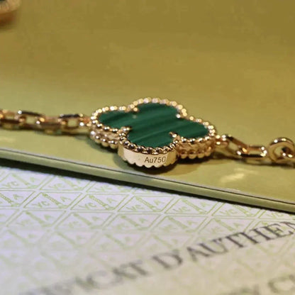 [⭐Reverie Jewels] CLOVER 5 MOTIF MALACHITE BRACELET COLLECTION