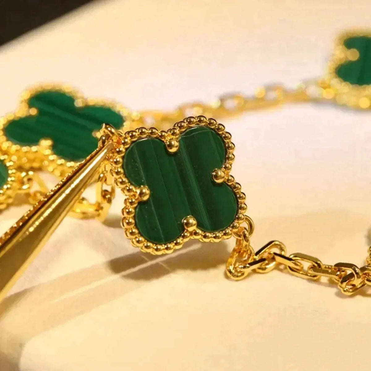 [⭐Reverie Jewels] CLOVER 5 MOTIF MALACHITE BRACELET COLLECTION