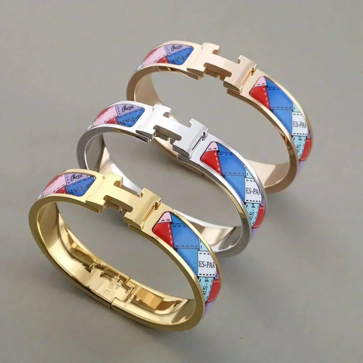 [⭐Reverie Jewels]H BRACELET DOTTED BORDER 12MM