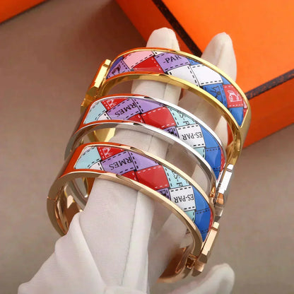 [⭐Reverie Jewels]H BRACELET DOTTED BORDER 12MM