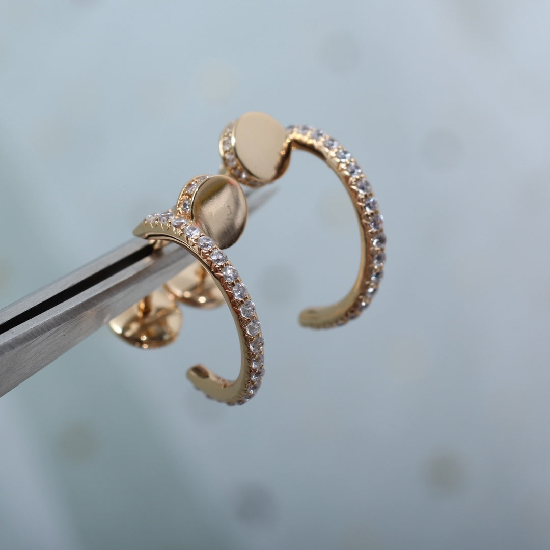 [⭐Reverie Jewels]JUSTE EARRINGS 12.75MM PINK GOLD DIAMOND