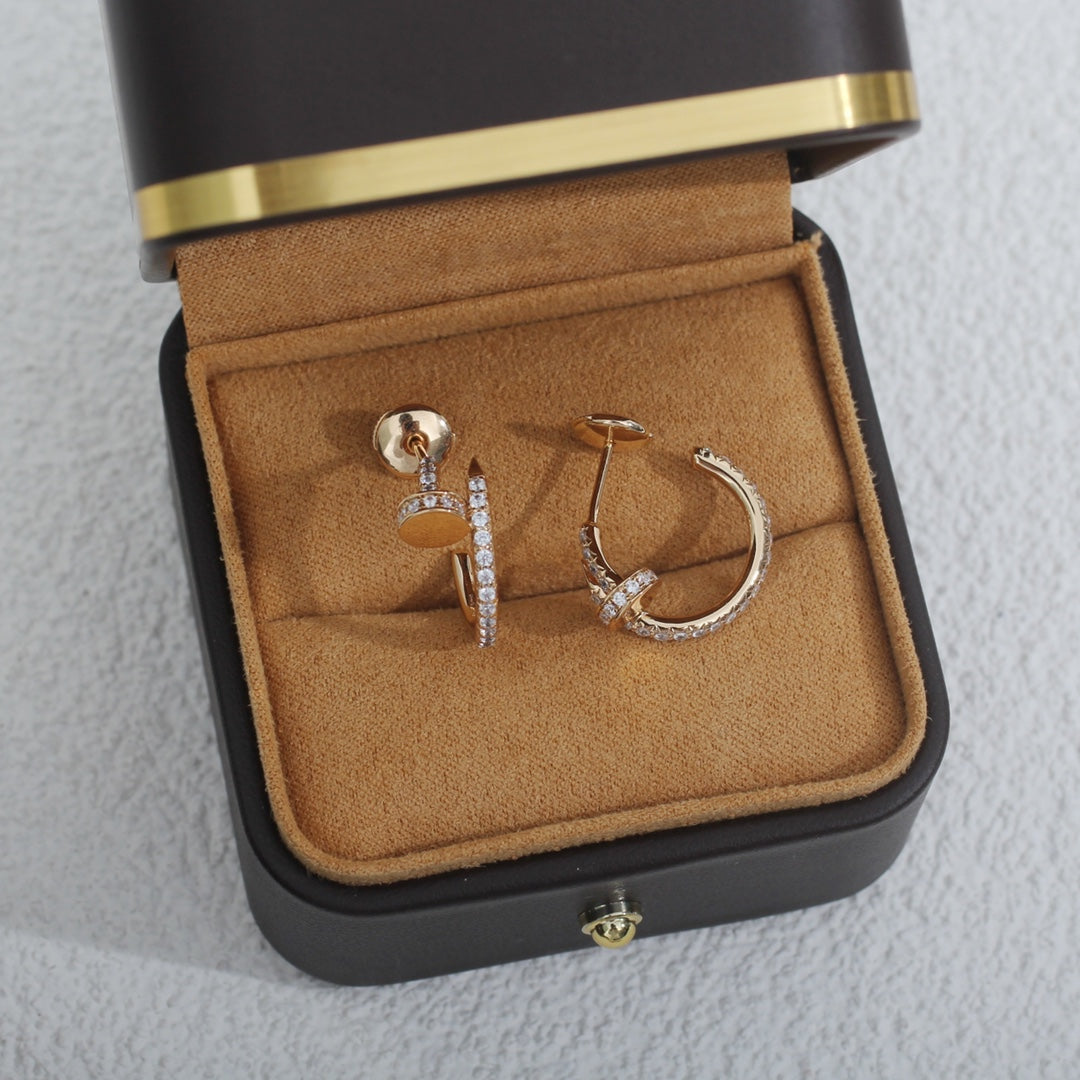 [⭐Reverie Jewels]JUSTE EARRINGS 12.75MM PINK GOLD DIAMOND