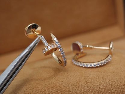[⭐Reverie Jewels]JUSTE EARRINGS 12.75MM PINK GOLD DIAMOND