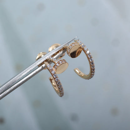 [⭐Reverie Jewels]JUSTE EARRINGS 12.75MM PINK GOLD DIAMOND
