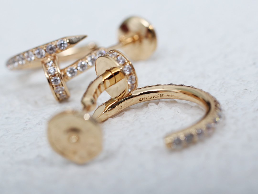 [⭐Reverie Jewels]JUSTE EARRINGS 12.75MM PINK GOLD DIAMOND