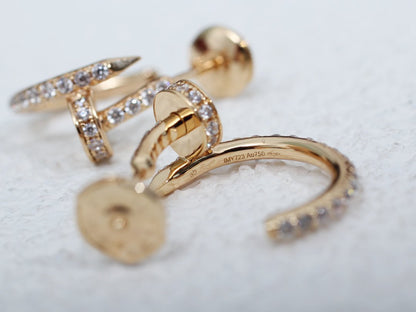 [⭐Reverie Jewels]JUSTE EARRINGS 12.75MM PINK GOLD DIAMOND