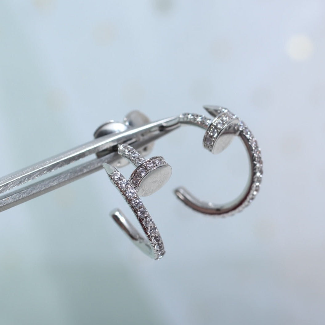 [⭐Reverie Jewels]JUSTE EARRINGS 12.75MM SILVER DIAMOND