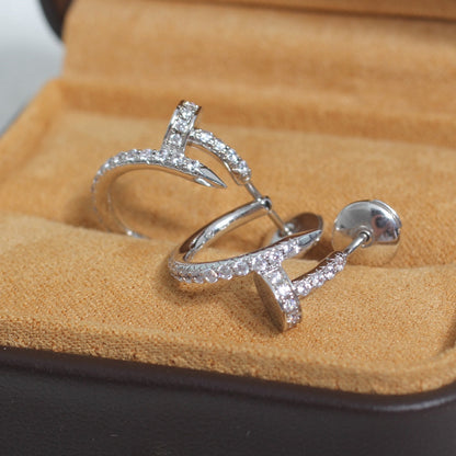 [⭐Reverie Jewels]JUSTE EARRINGS 12.75MM SILVER DIAMOND