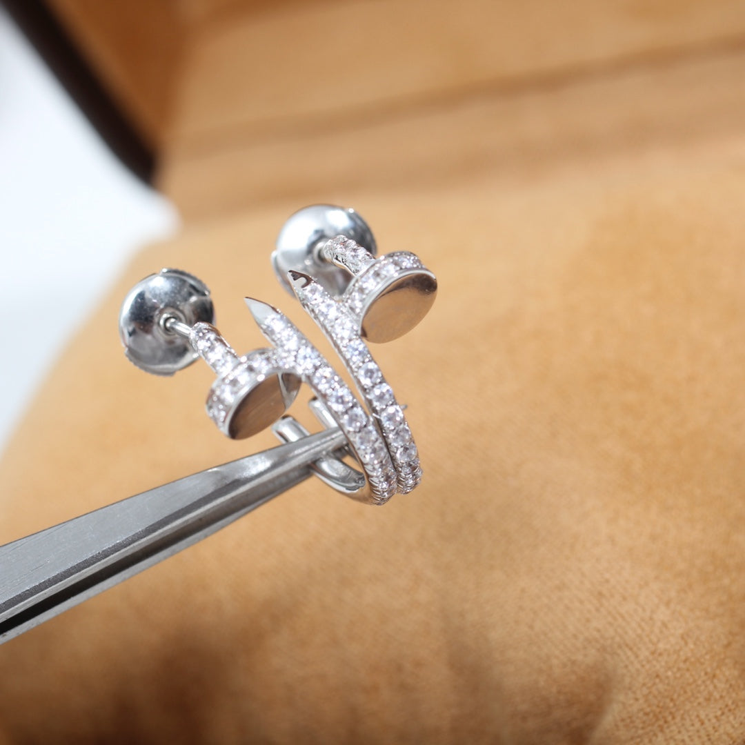 [⭐Reverie Jewels]JUSTE EARRINGS 12.75MM SILVER DIAMOND