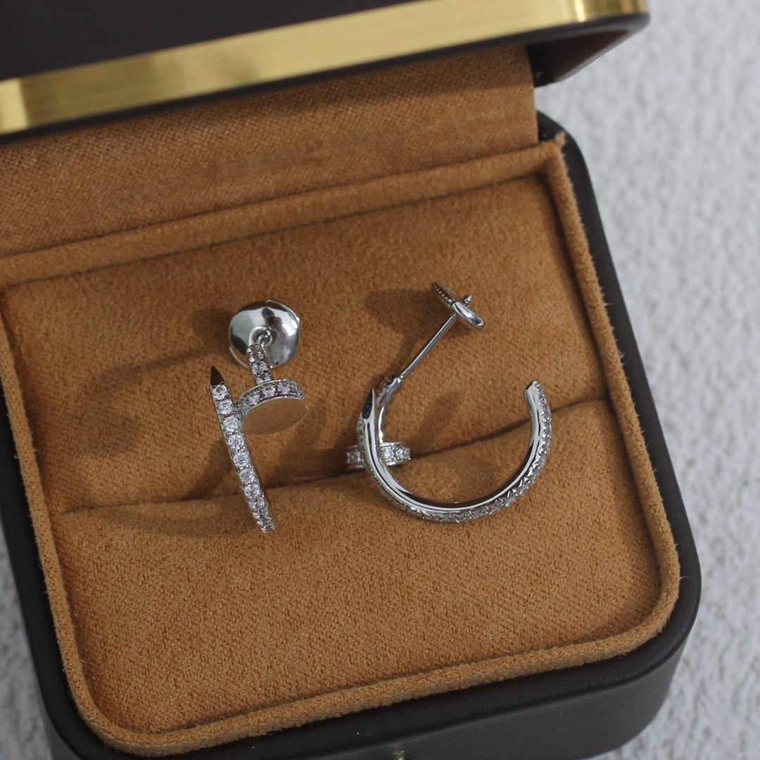 [⭐Reverie Jewels]JUSTE EARRINGS 12.75MM SILVER DIAMOND