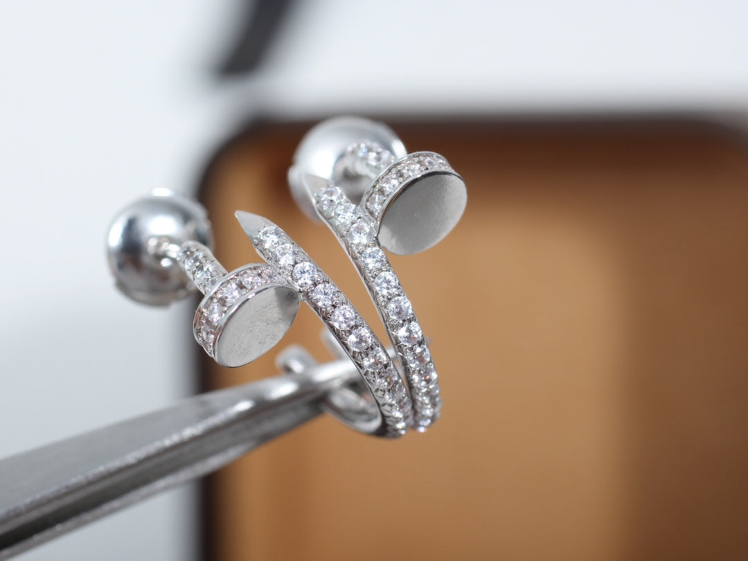 [⭐Reverie Jewels]JUSTE EARRINGS 12.75MM SILVER DIAMOND