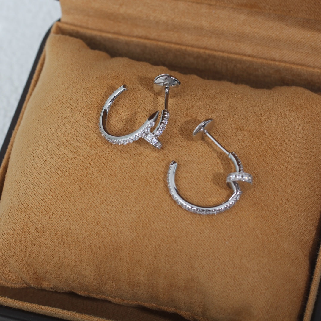 [⭐Reverie Jewels]JUSTE EARRINGS 12.75MM SILVER DIAMOND
