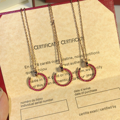 [⭐Reverie Jewels]JUSTE NECKLACE GOLD RED DIAMONDS