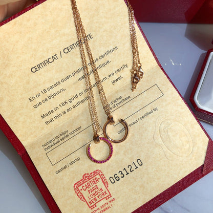 [⭐Reverie Jewels]JUSTE NECKLACE GOLD RED DIAMONDS