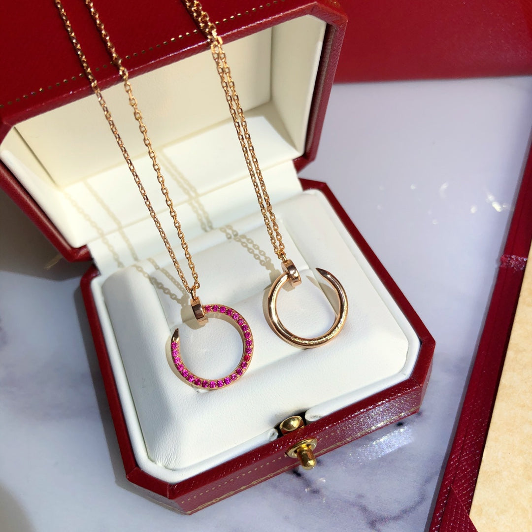 [⭐Reverie Jewels]JUSTE NECKLACE GOLD RED DIAMONDS