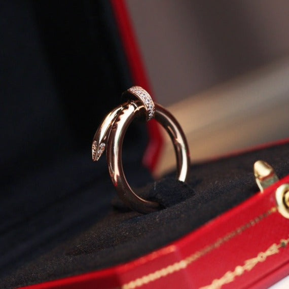 [⭐Reverie Jewels]JUSTE RING 2.65MM PINK GOLD DIAMOND
