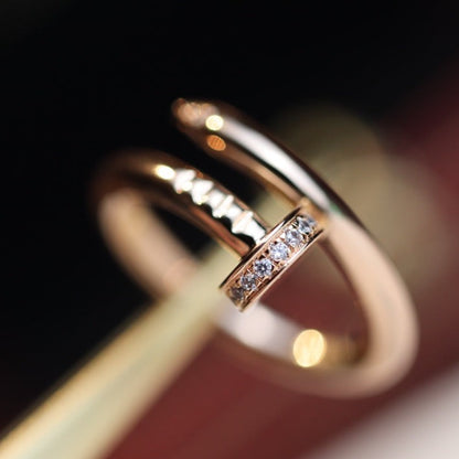 [⭐Reverie Jewels]JUSTE RING 2.65MM PINK GOLD DIAMOND