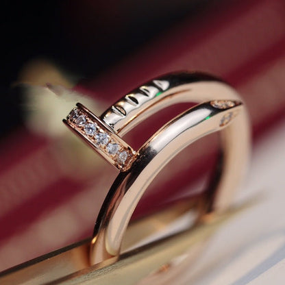 [⭐Reverie Jewels]JUSTE RING 2.65MM PINK GOLD DIAMOND