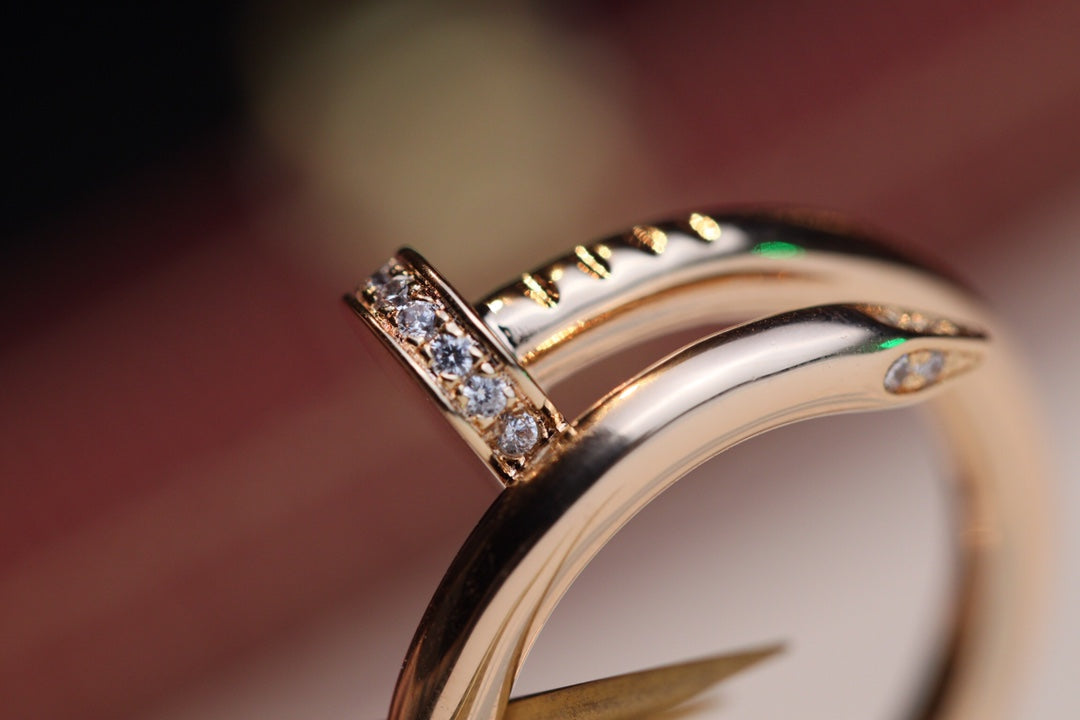 [⭐Reverie Jewels]JUSTE RING 2.65MM PINK GOLD DIAMOND