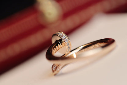 [⭐Reverie Jewels]JUSTE RING 2.65MM PINK GOLD DIAMOND