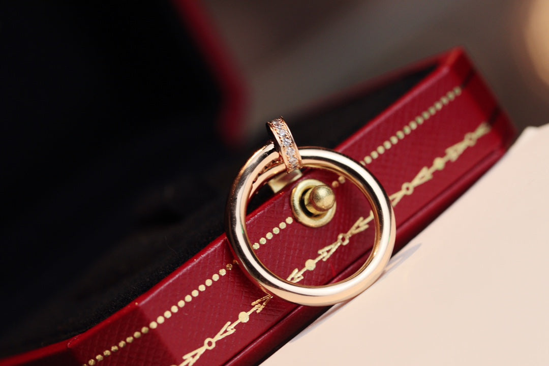 [⭐Reverie Jewels]JUSTE RING 2.65MM PINK GOLD DIAMOND