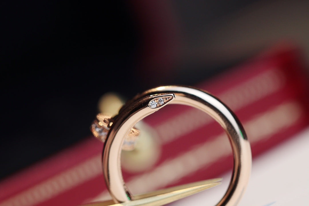 [⭐Reverie Jewels]JUSTE RING 2.65MM PINK GOLD DIAMOND