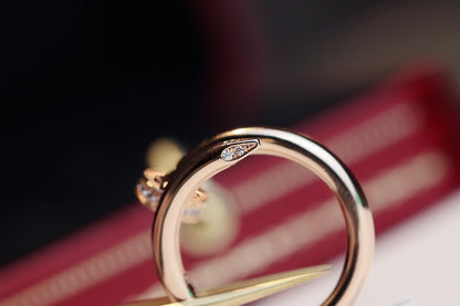 [⭐Reverie Jewels]JUSTE RING 2.65MM PINK GOLD DIAMOND