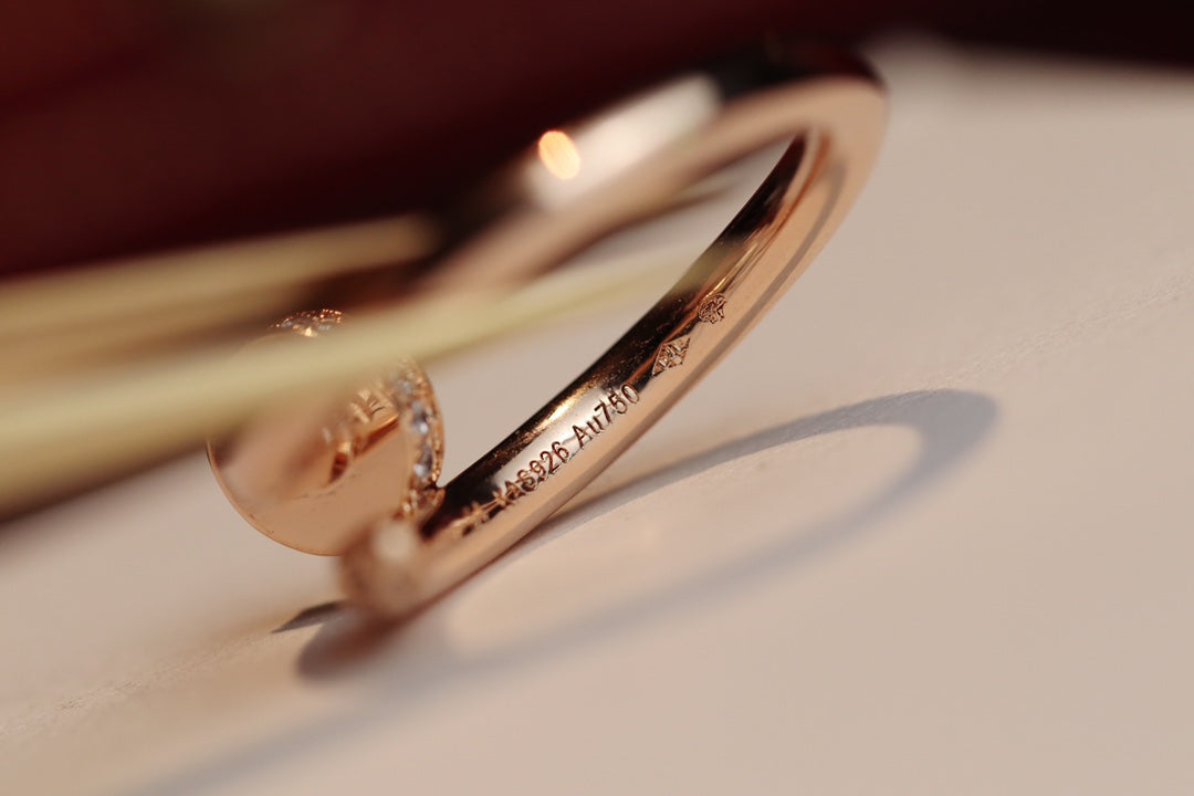 [⭐Reverie Jewels]JUSTE RING 2.65MM PINK GOLD DIAMOND