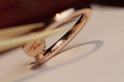 [⭐Reverie Jewels]JUSTE RING 2.65MM PINK GOLD DIAMOND