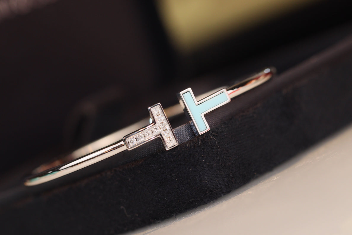 [Reverie Jewels]T BRACELET 1.8MM TURQUOISE DIAMOND PINK GOLD