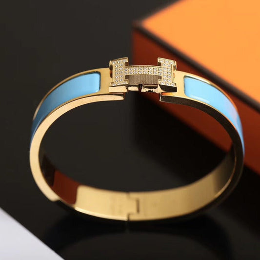 [⭐Reverie Jewels]H CLOUD BLUE BRACELET GOLD DIAMOND
