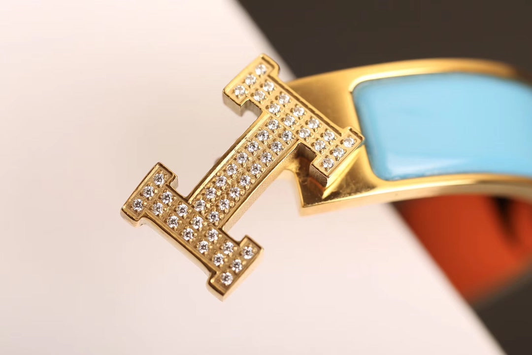 [⭐Reverie Jewels]H CLOUD BLUE BRACELET GOLD DIAMOND