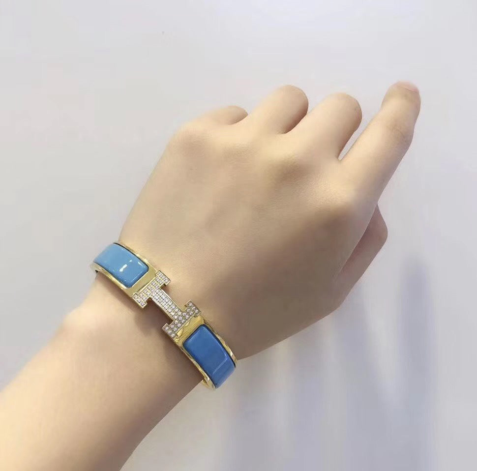 [⭐Reverie Jewels]H CLOUD BLUE BRACELET GOLD DIAMOND